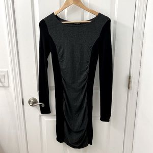 Express grey and black long sleeve sweater dress